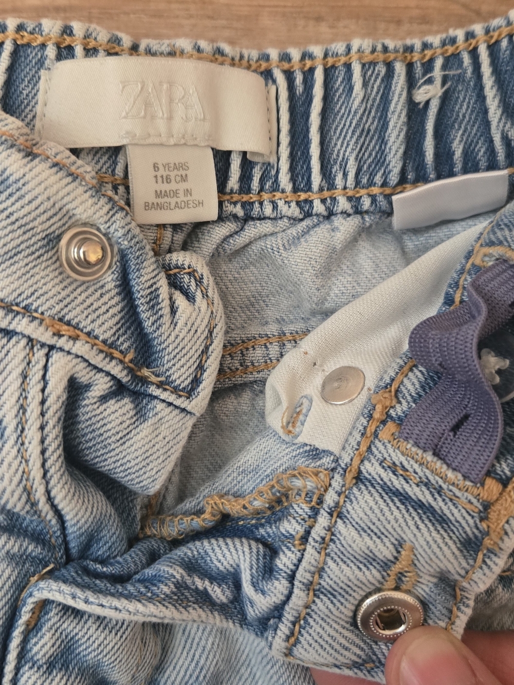 Zara Toddler Girl 6 Daisy Embroidered Light Blue Soft Denim Shorts - Picture 3 of 5